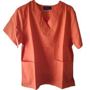 New Dagacci Orange Short Sleeve Scrub Top